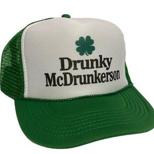 Retro Drinking Cap Party Wear Irish Pride Funny St Patricks Day Hat Drunky McDru
